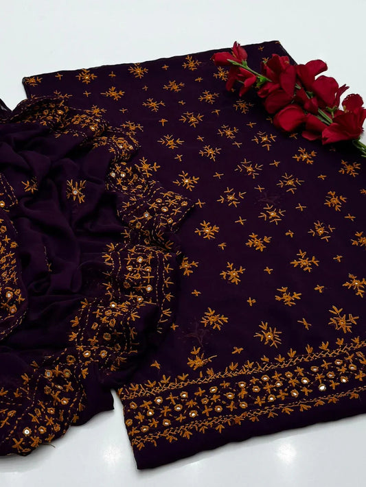 2 piece Chawal Tanka work with four sided dupatta.