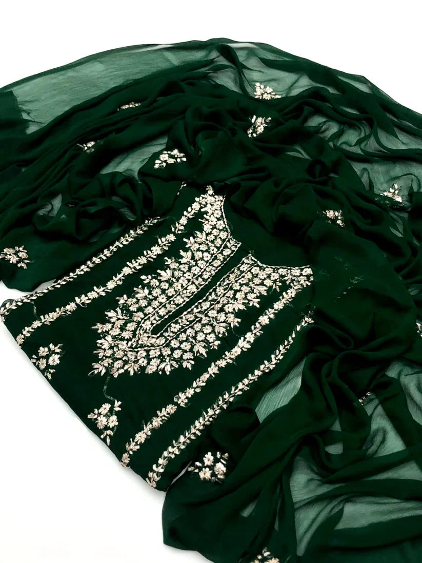 Party Wear Luxury Chiffon with Gotta Work – Unstitched 2 Piece Suit