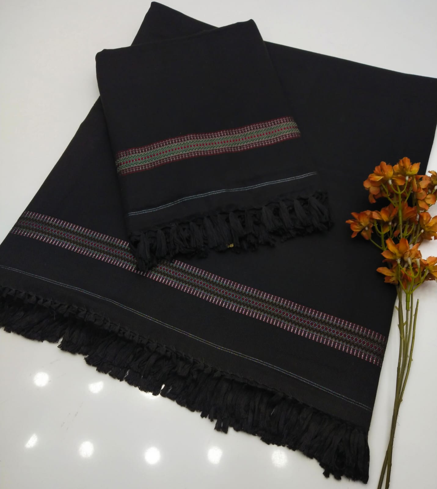 Men's winter acrylic wool shawl