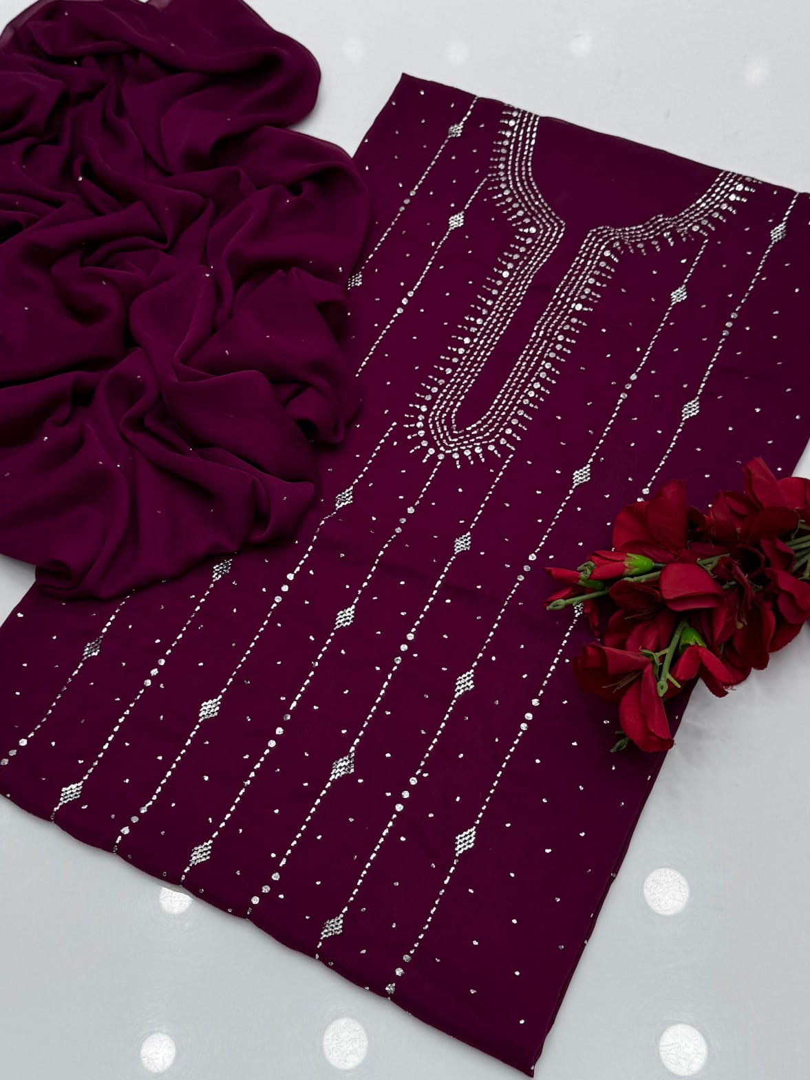 Barfi Mukesh Work On Soft Krinkle Chifoon 2pc Dress 👗