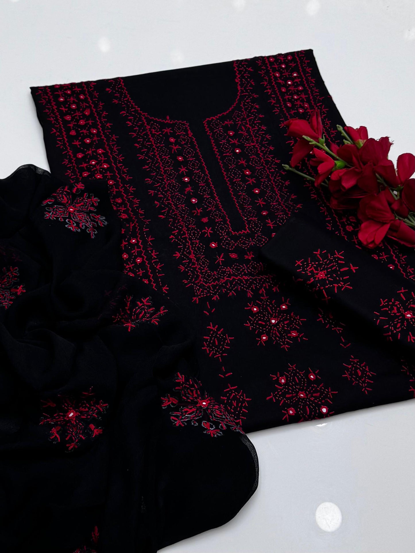 Handmade pakka Tanka & Original work on pure Lawn Fabric