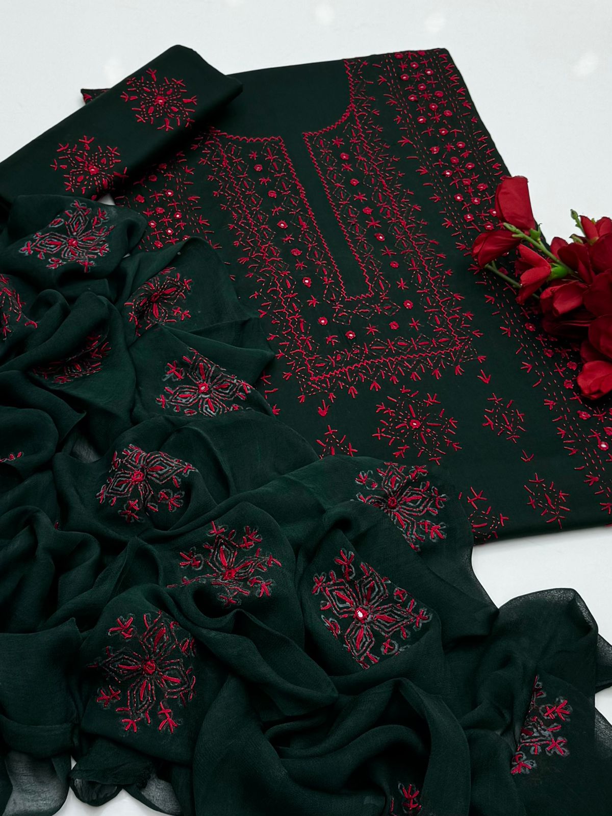 Handmade pakka Tanka & Original work on pure Lawn Fabric