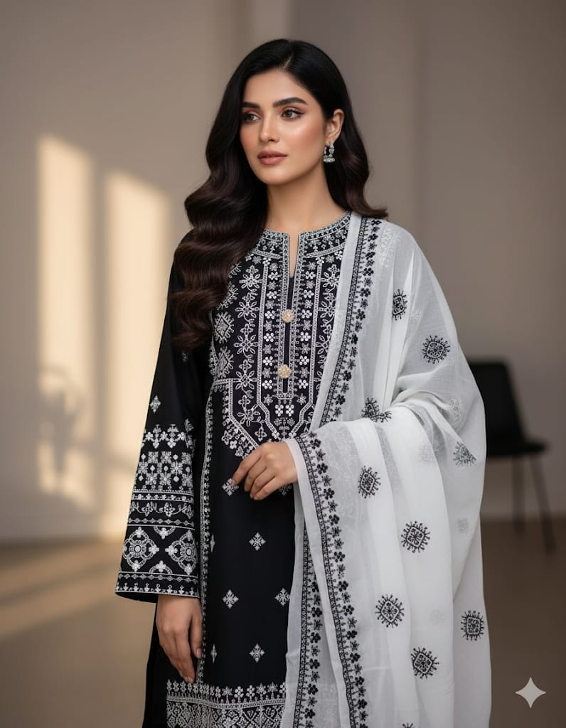 #Black & White Edition

❇️Stuff Lawn Cotton
3pc