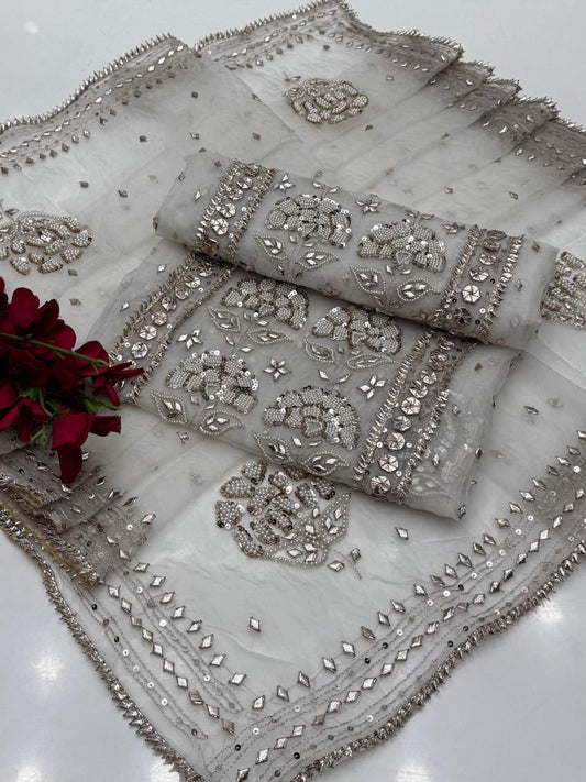 Pure Organza Aari Work 2pc