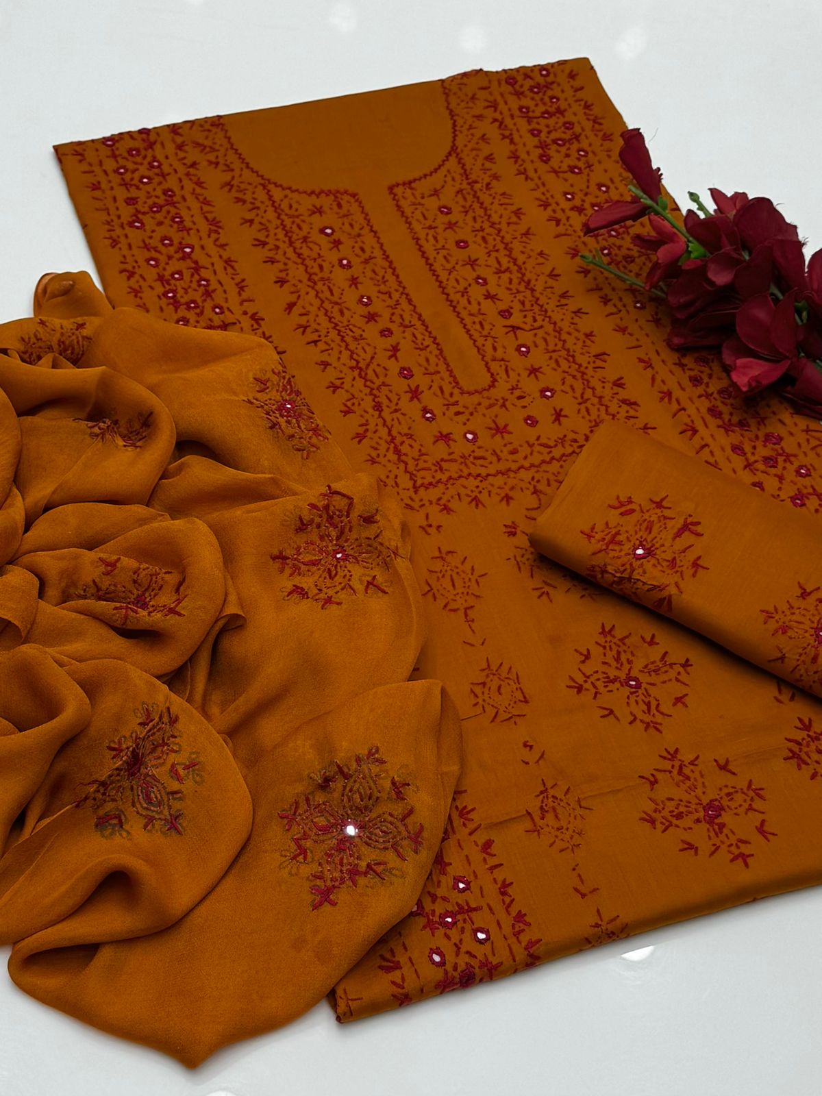 Handmade pakka Tanka & Original work on pure Lawn Fabric